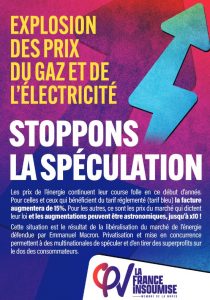 Gaz électricité Stoppons la spéculation