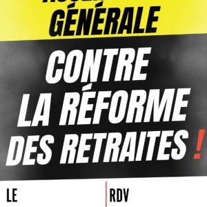 Affiche Assemblée générale contre la réforme des retraites