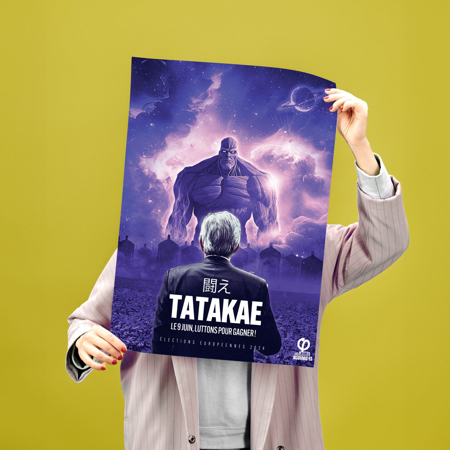 Affiche Tatakae, le 9 juin luttons pour gagner Matériel Action Populaire