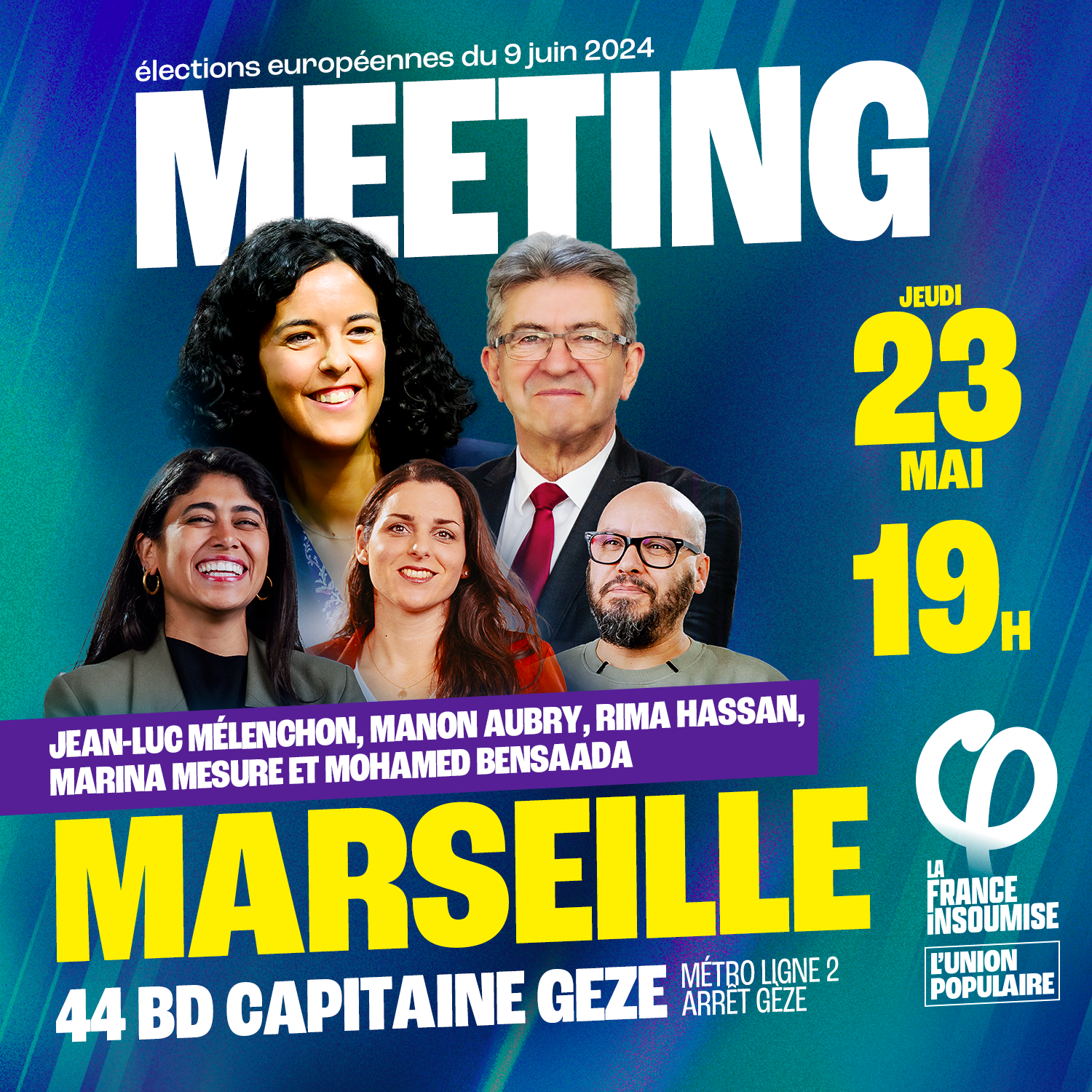 Meeting de l'Union populaire à Marseille le 23 mai 2024