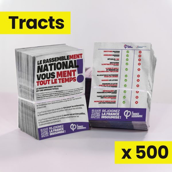 500 Tracts - Le Rassemblement national ment tout le temps