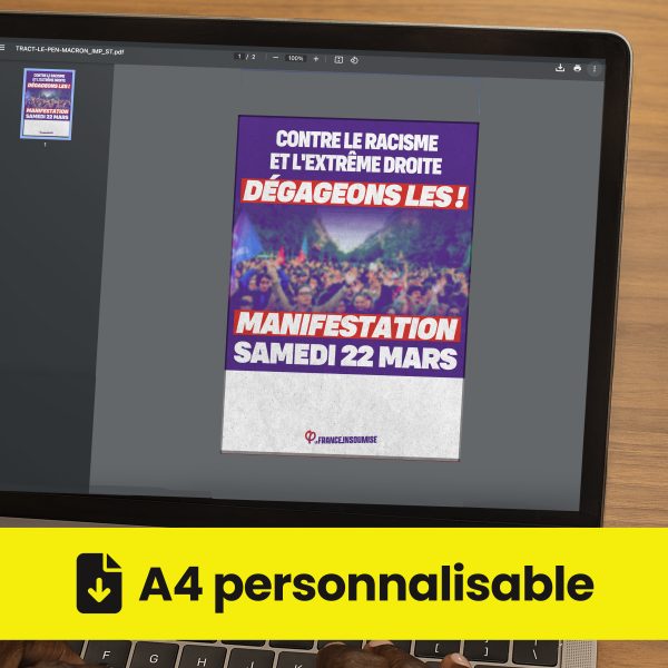 Affichette A4 personnalisable - Manifestations 22 mars