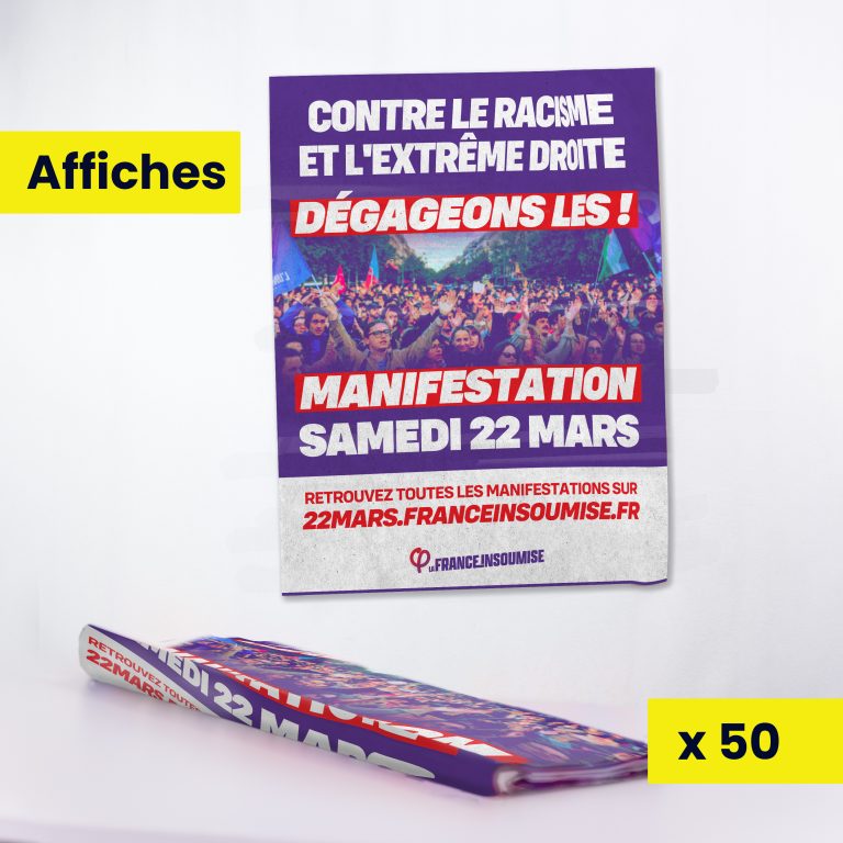 Affiche manifestations contre le racisme et l'extrême droite 22 mars