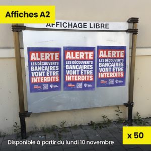50 Affiches demi-format - Alerte découverts bancaires