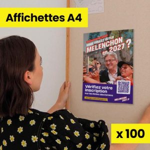 100 Affichettes A4 - Inscription sur les listes électorales
