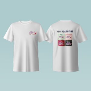 T-shirt Tortue Free Palestine recto/verso