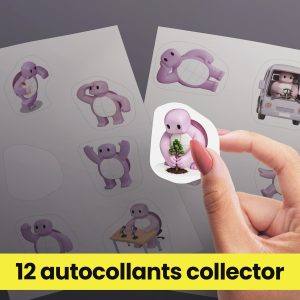 12 Autocollants collector - Tortue sagace